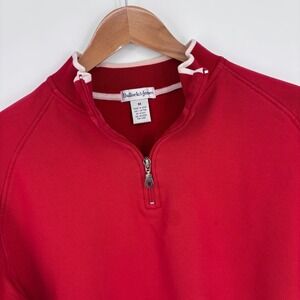 Bullock & Jones 12/4 Zip Sweatshirt Pullover Mens M Red Cotton Ribbed Sides